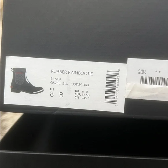 Coach Rivington Rain Boots. Size 8 Black Red. Logo - Picture 6 of 15